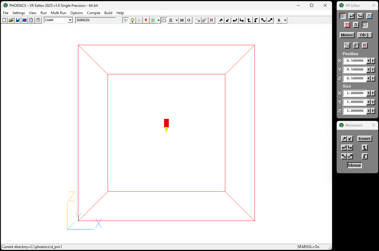 VR Editor starting window