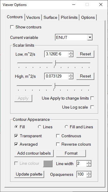 IMAGE: Contour
    Options Dialog