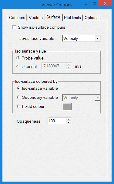 IMAGE: Iso-
    surface Option dialog