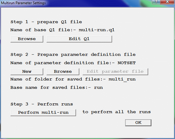 Multi-Run dialog